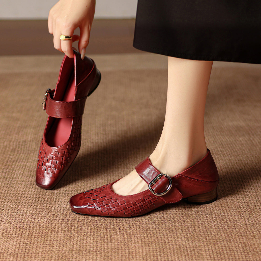 Daria Genuine Leather Mary-Jane Pumps