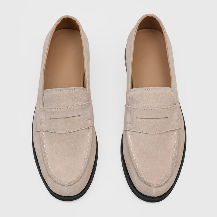 Milan Cowhide Suede Penny Loafers