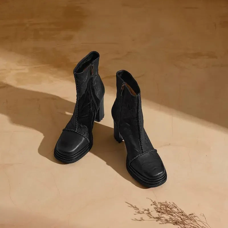 Elena Genuine Leather Ankle Boots — photo 7