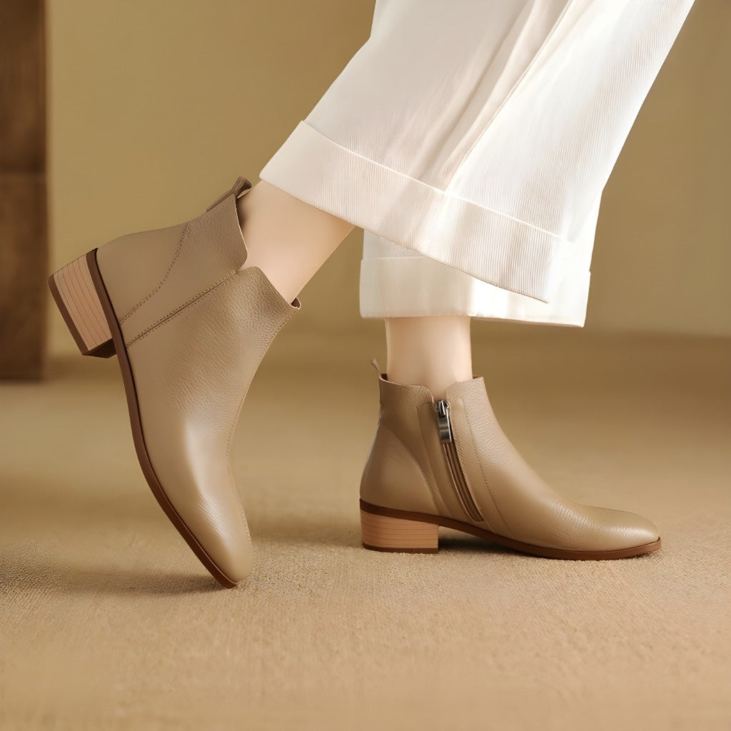 Zeny Genuine Leather Ankle Boots