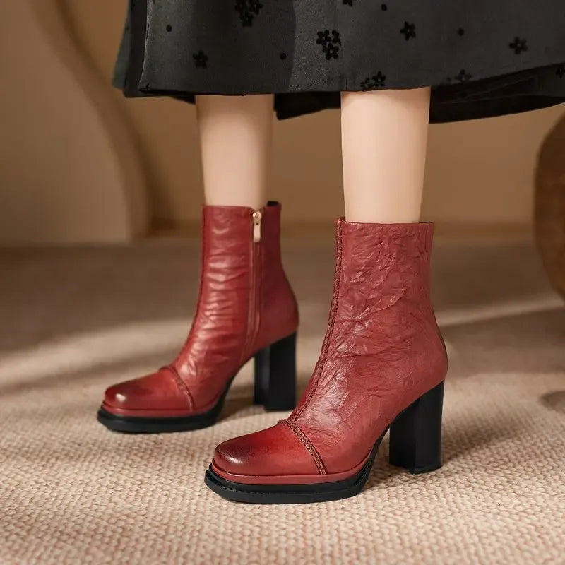 Elena Genuine Leather Ankle Boots — photo 1