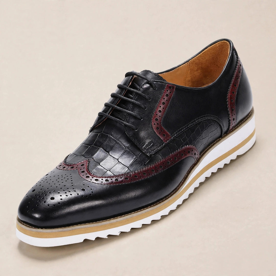 Elison Cowhide Leather Lace-Up Oxfords