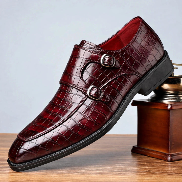 Marco Double Monk-Strap Leather Shoes