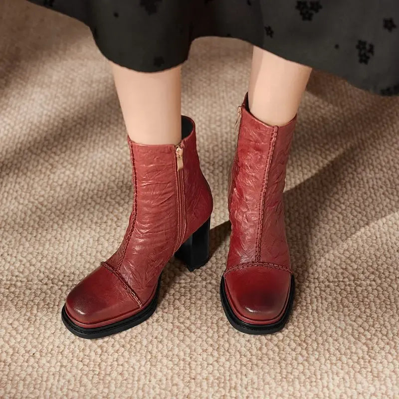 Elena Genuine Leather Ankle Boots — photo 3