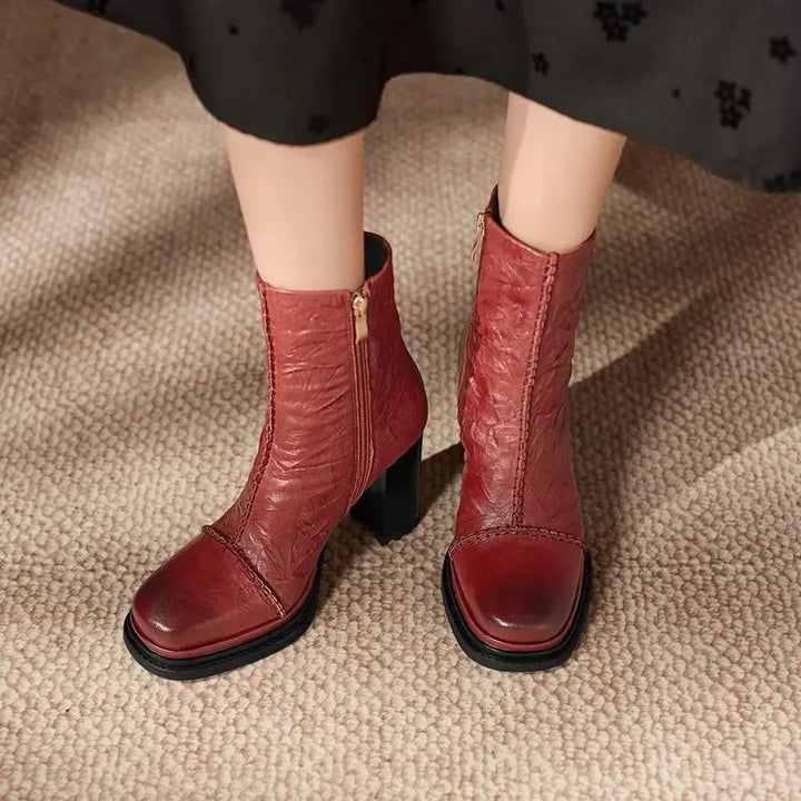 Elena Genuine Leather Ankle Boots — photo 3