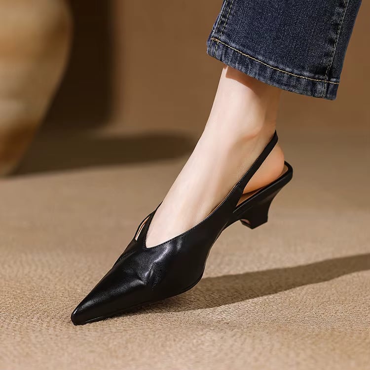 Elena Genuine Leather Slingback Heels — photo 8