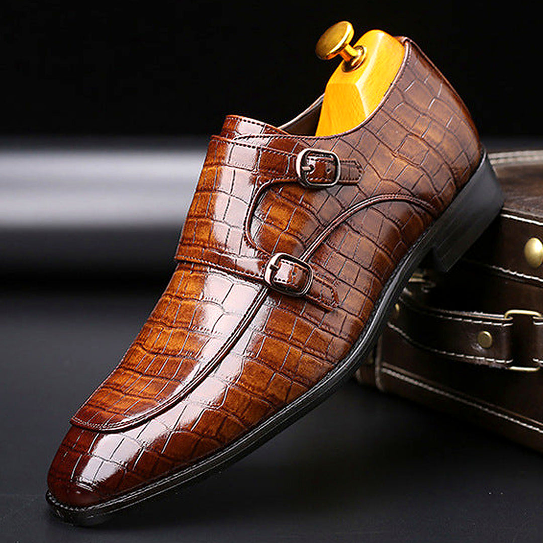 Marco Double Monk-Strap Leather Shoes