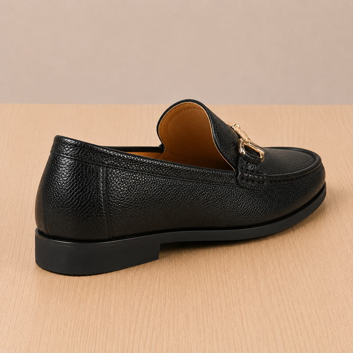 Caver Genuine Leather Metallic Bit Loafers