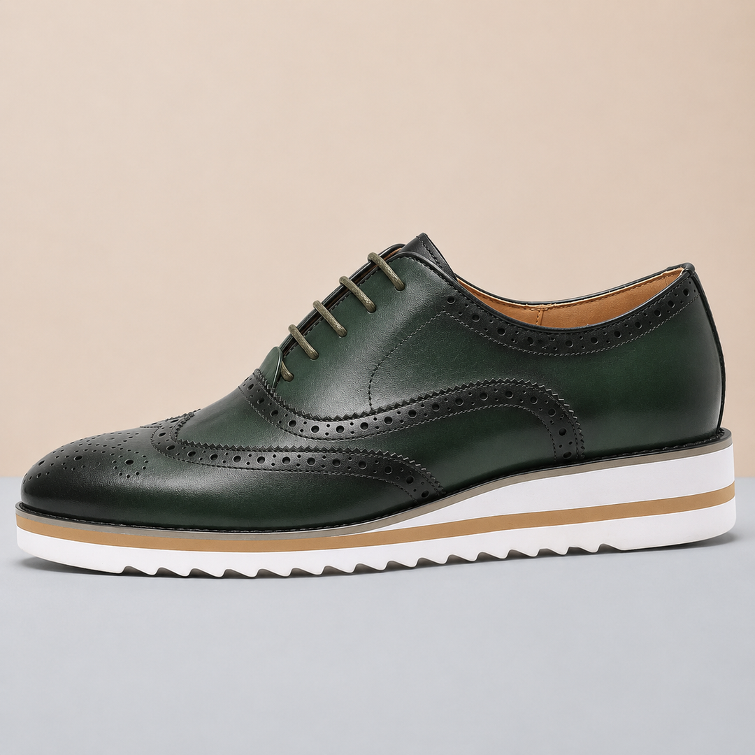 Hudson Genuine Leather Wingtip Oxford Shoes