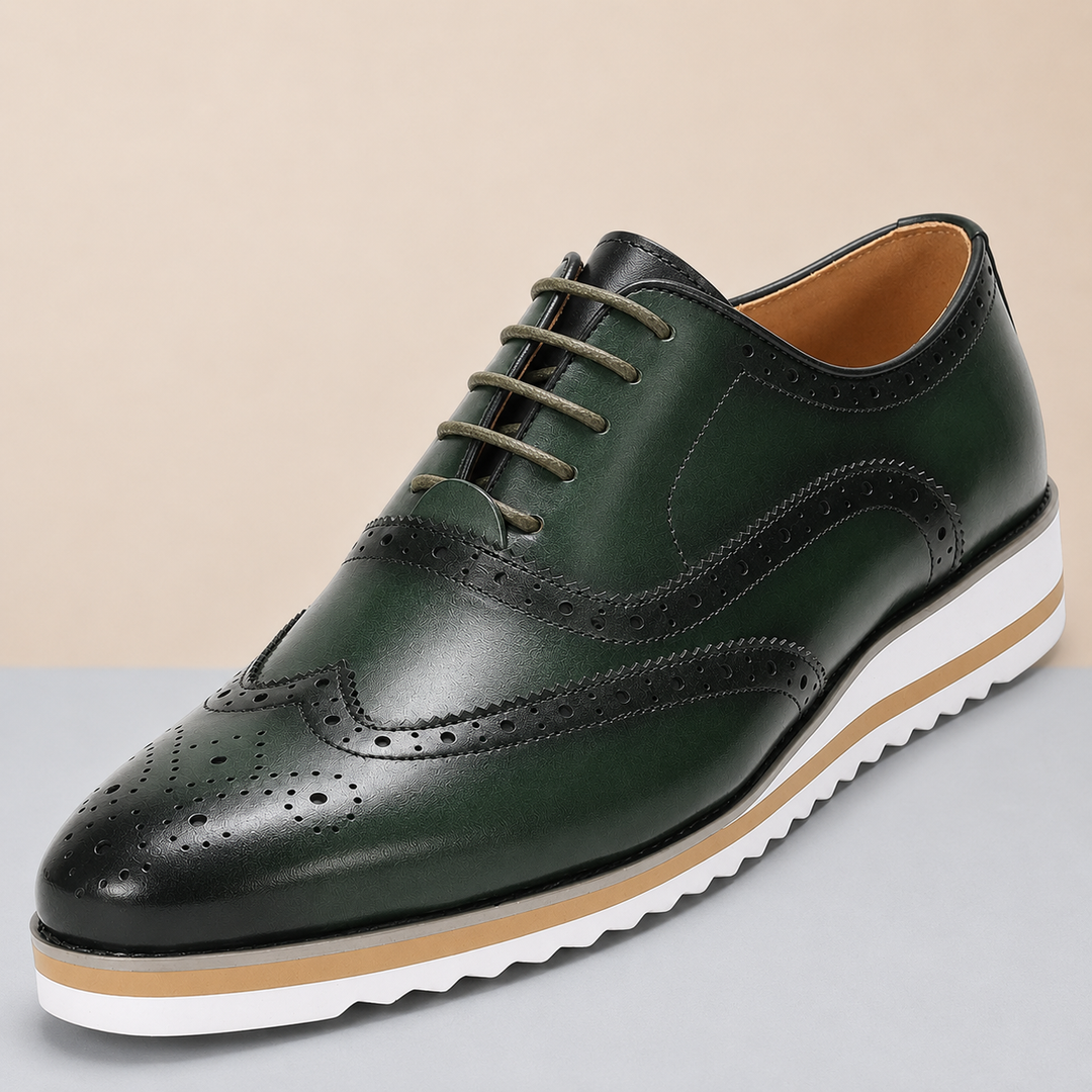 Hudson Genuine Leather Wingtip Oxford Shoes