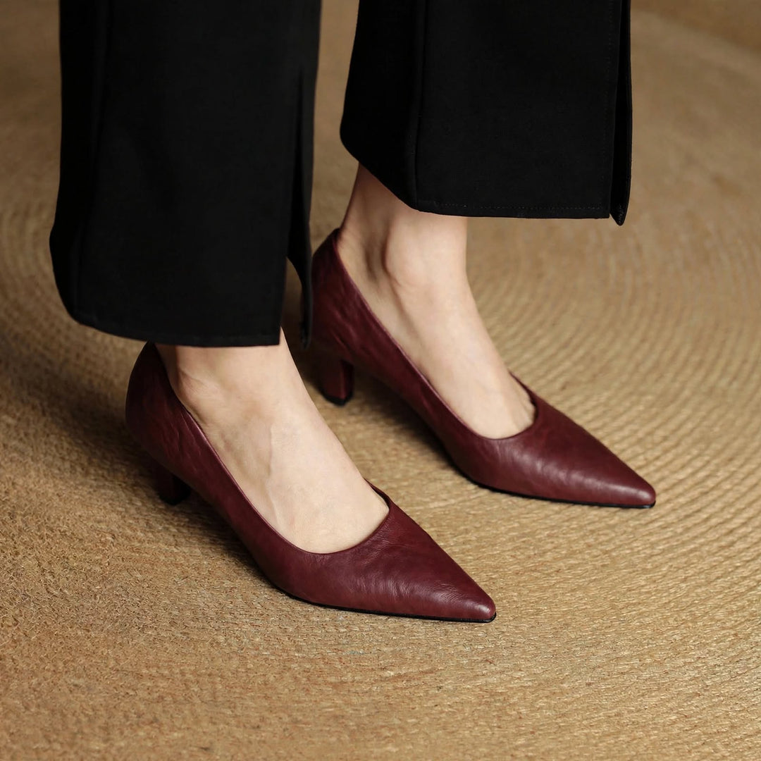 Coralie Genuine Leather Heels