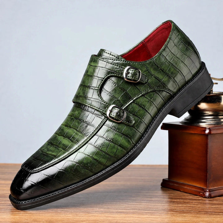 Marco Double Monk-Strap Leather Shoes