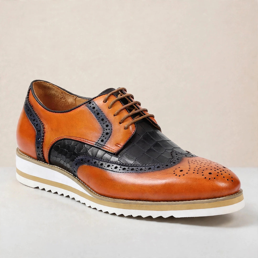Elison Cowhide Leather Lace-Up Oxfords