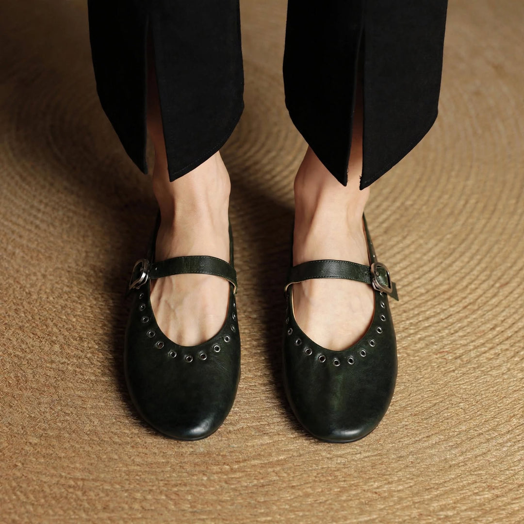 Arabella Genuine Leather Flats