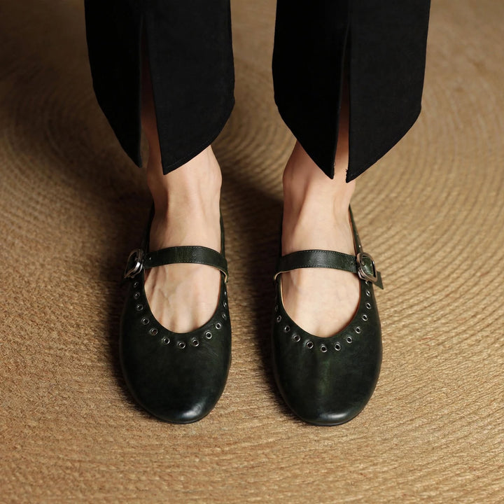 Arabella Genuine Leather Flats
