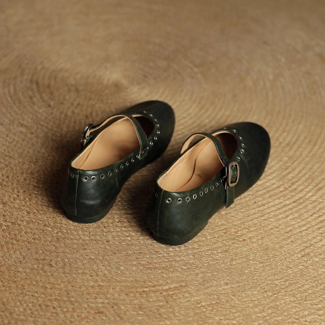 Arabella Genuine Leather Flats