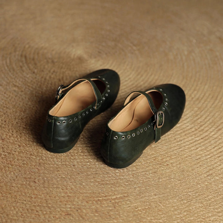 Arabella Genuine Leather Flats