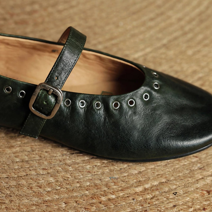 Arabella Genuine Leather Flats