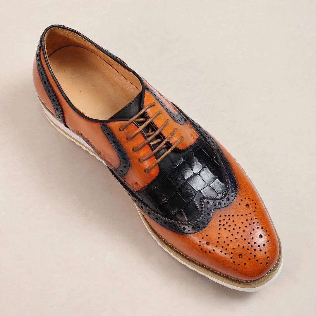 Elison Cowhide Leather Lace-Up Oxfords