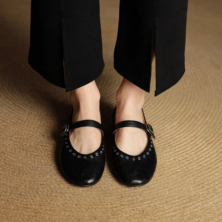 Arabella Genuine Leather Flats