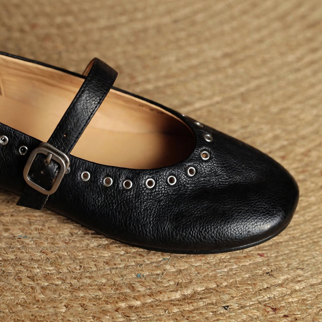 Arabella Genuine Leather Flats