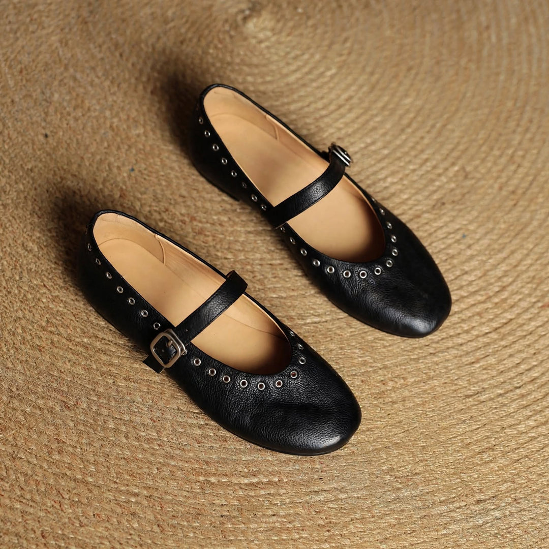 Arabella Genuine Leather Flats