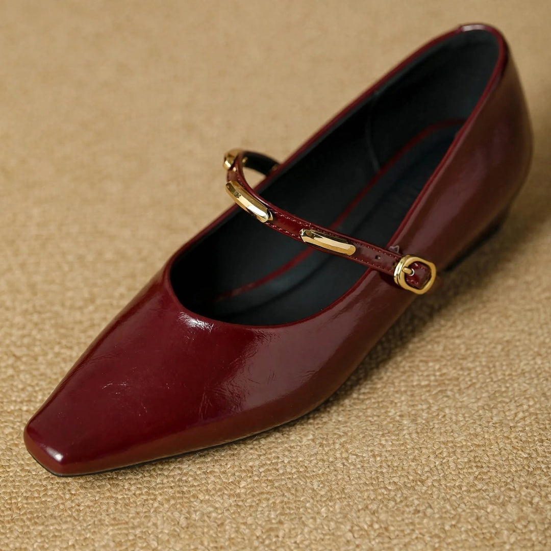 Zoe Leather Buckle Pumps