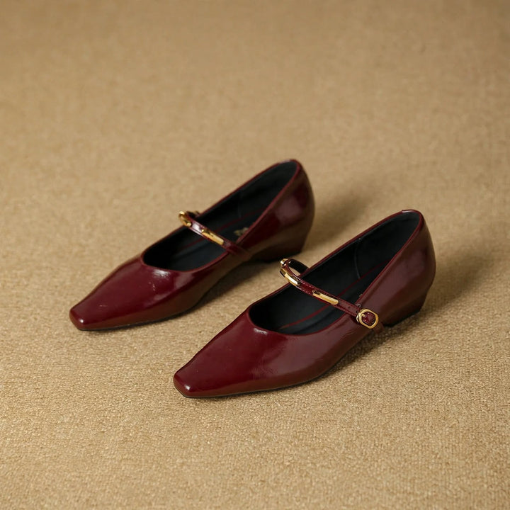 Zoe Leather Buckle Pumps