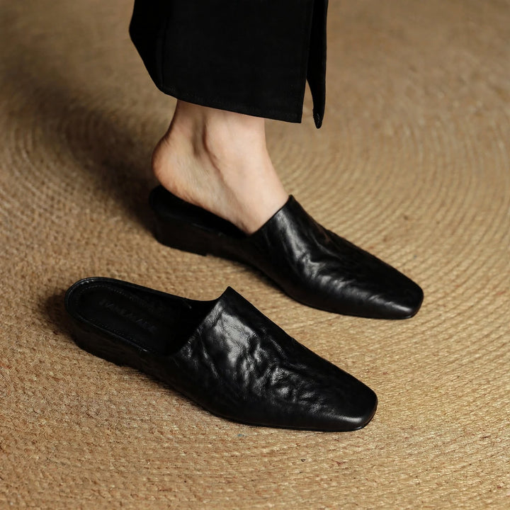 Mila Genuine Leather Mules
