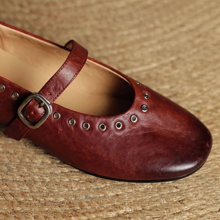 Arabella Genuine Leather Flats