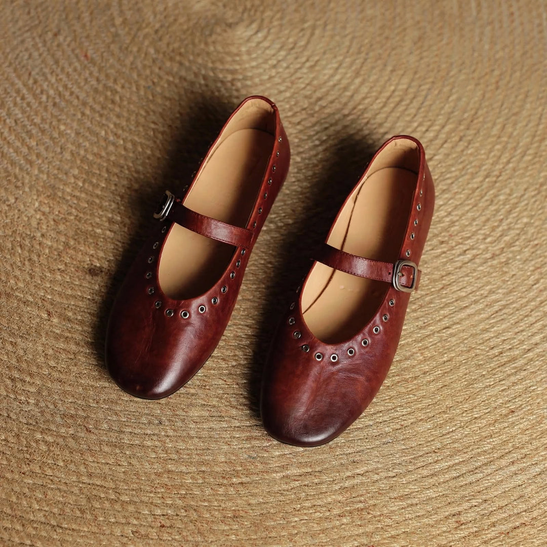 Arabella Genuine Leather Flats