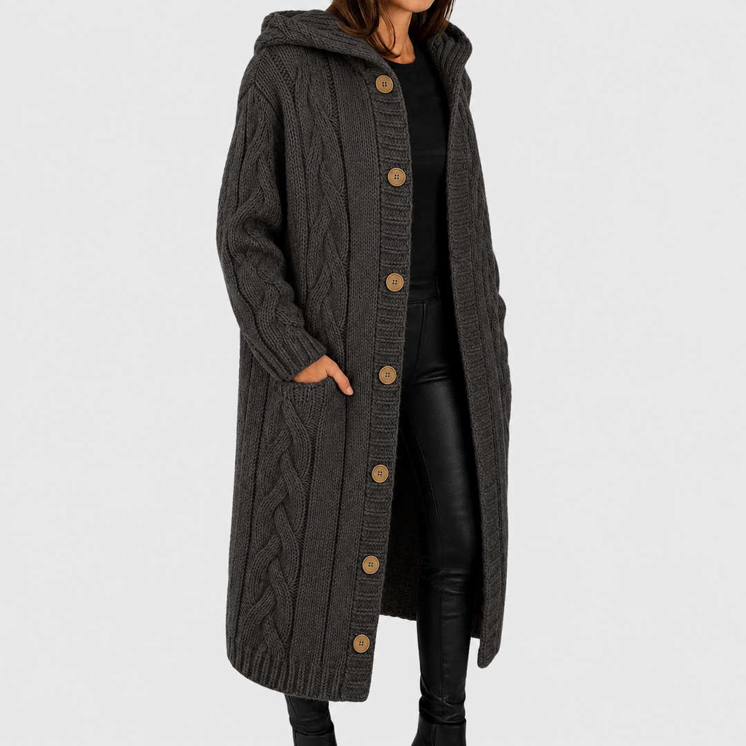 Lily Long Cable-Knit Cardigan