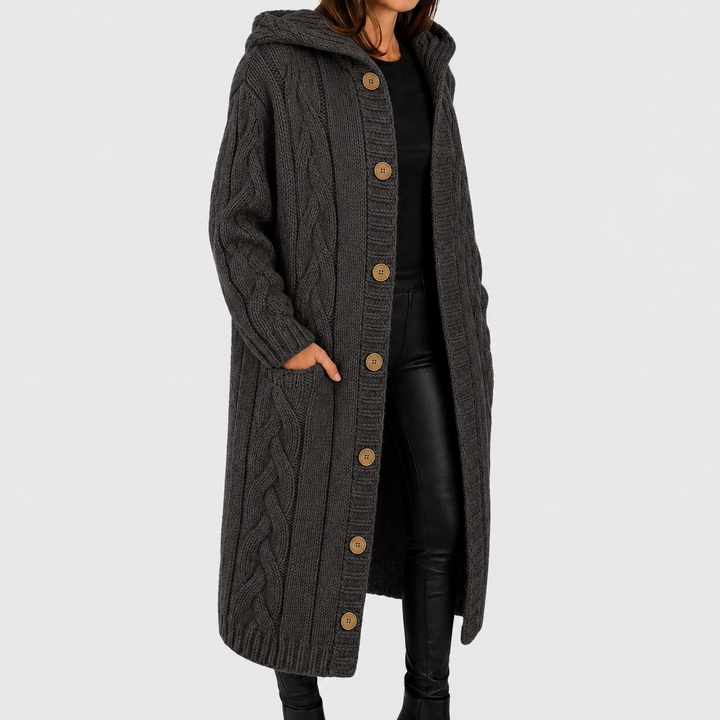 Lily Long Cable-Knit Cardigan