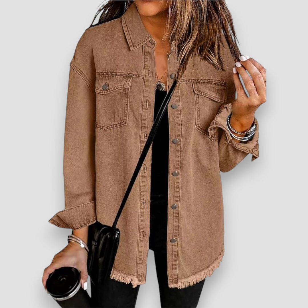 Robin Frayed-Hem Denim Shacket