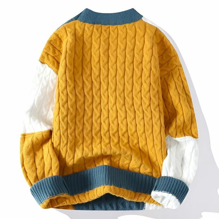 Beck Color-Block Cable-Knit Sweater