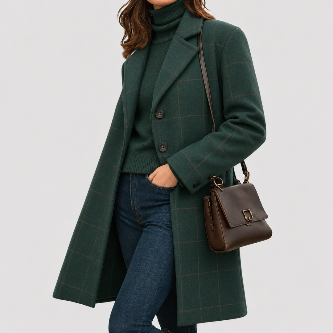 Chloe Windowpane Long Coat