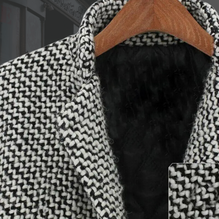 Maya Patterned Long Single-Button Coat