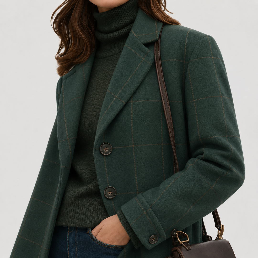 Chloe Windowpane Long Coat