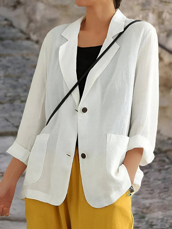 Faye Notch-Lapel Two-Button Blazer