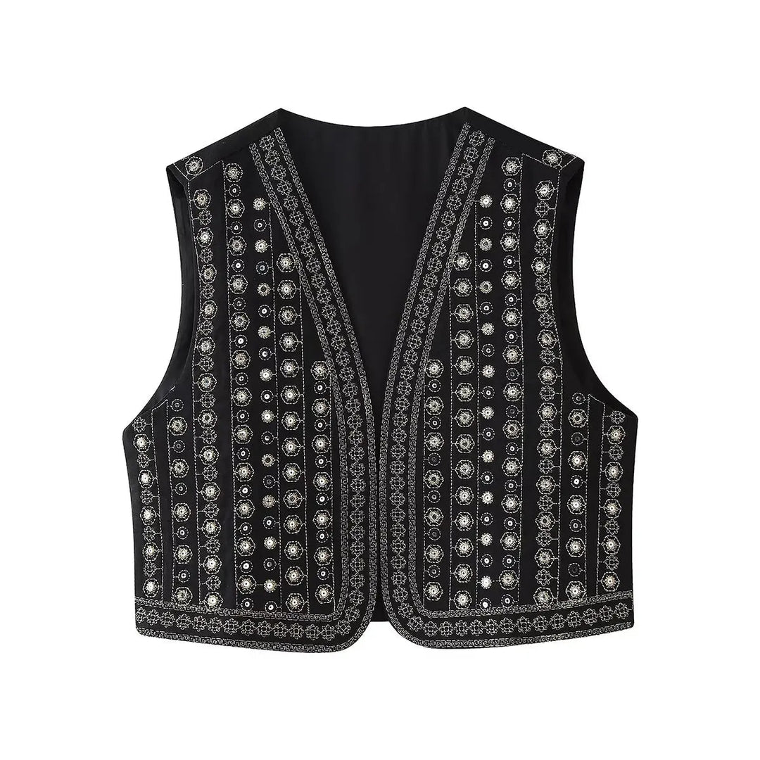 Jane Mirror Embroidered Boho Vest