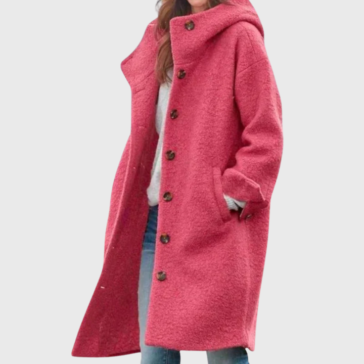 Freya Hooded Long Teddy Coat
