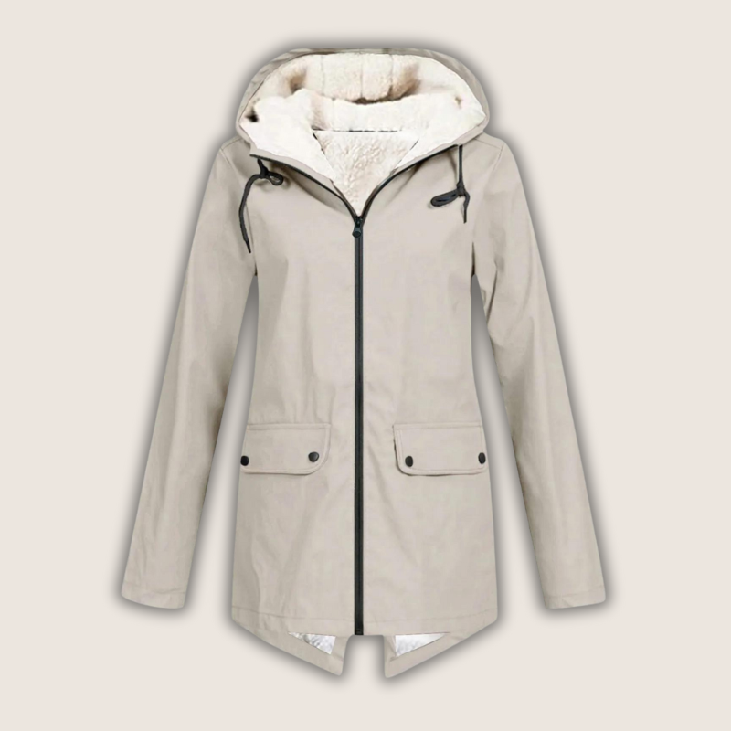 Anna Fleece-Lined Hooded Rain Jacket