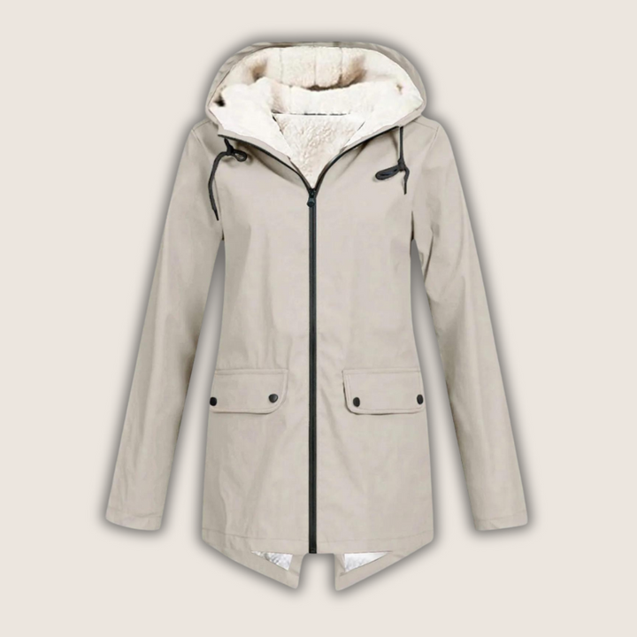 Anna Fleece-Lined Hooded Rain Jacket