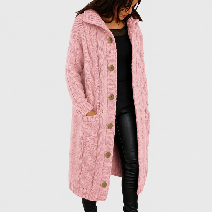 Lily Long Cable-Knit Cardigan