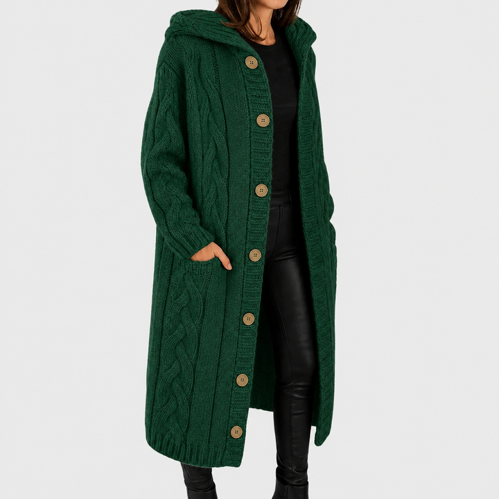Lily Long Cable-Knit Cardigan