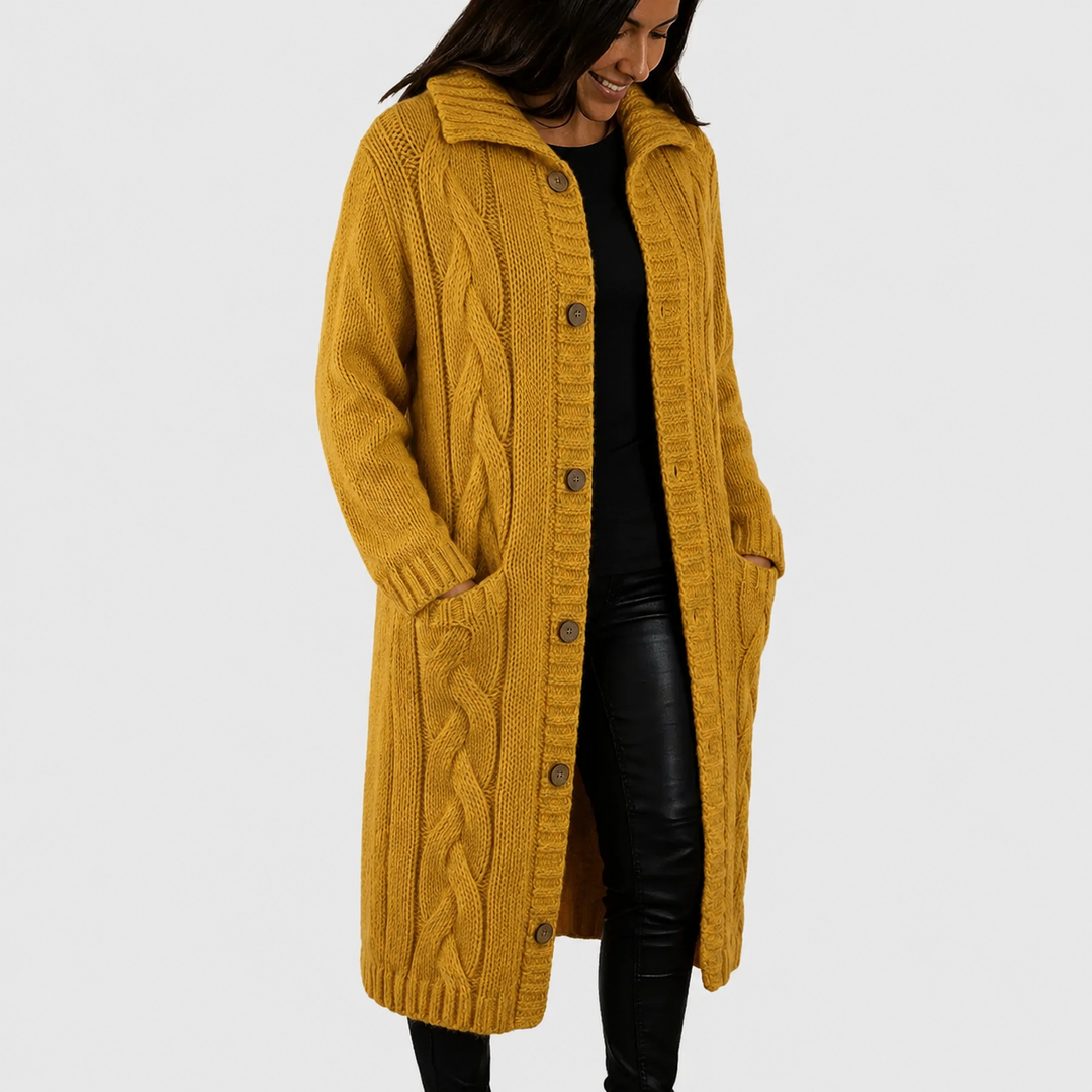 Lily Long Cable-Knit Cardigan