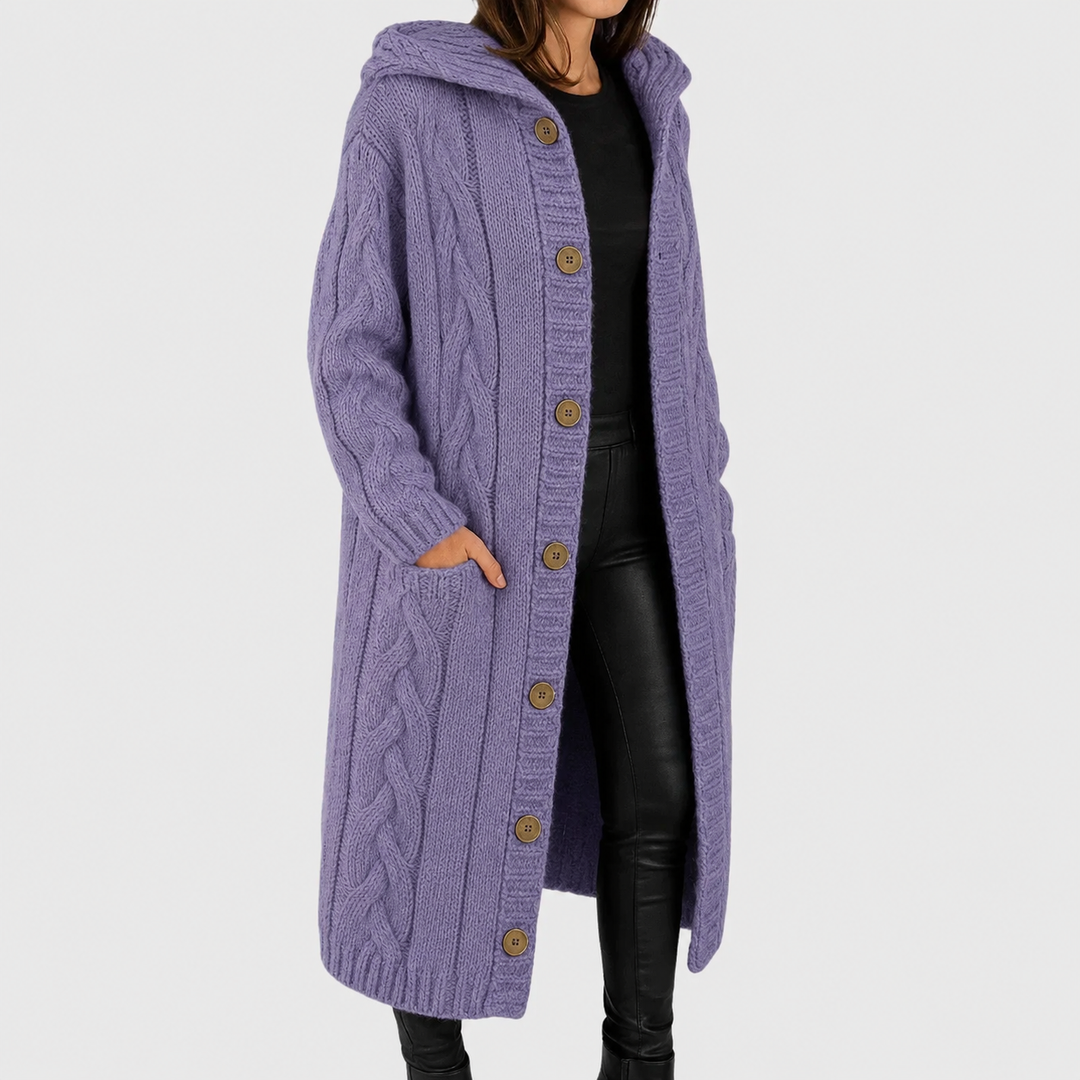 Lily Long Cable-Knit Cardigan