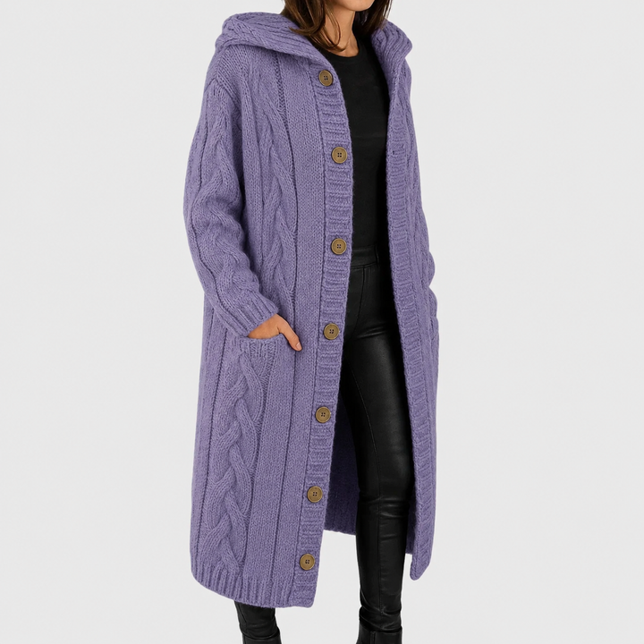 Lily Long Cable-Knit Cardigan