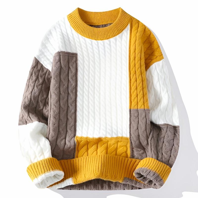 Beck Color-Block Cable-Knit Sweater
