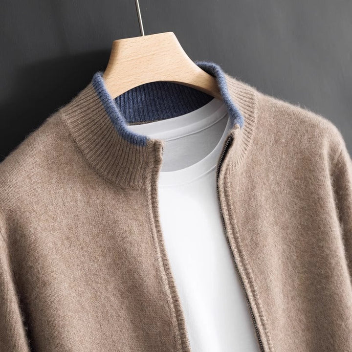 Rowan Cashmere-Wool Zip-Up Sweater